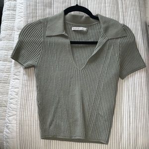 Abercrombie sage green knit short sleeve top